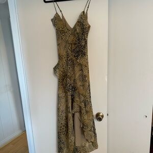 Bebe asymmetrical patterned dress